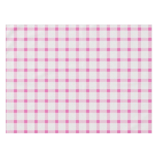 Heißes Rosa-Gingham-Karo-kariertes Medium Tischdecke (Vorderseite (Horizontal))