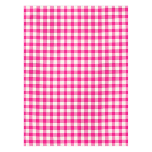 Heißes Rosa-Gingham-Muster-Karo-Tischdecke Tischdecke (Vorderseite)