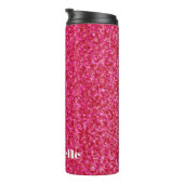 Heißes Rosa Girly Chic glatten Shine Thermosbecher (Nach rechts gedreht)