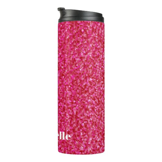 Heißes Rosa Girly Chic glatten Shine Thermosbecher (Nach rechts gedreht)