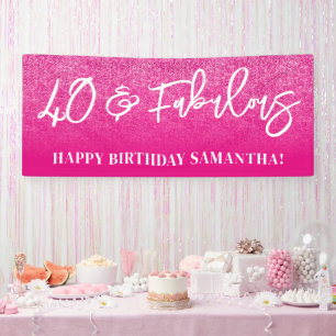 Heißes Rosa Glitter-Farbblock 40 und Fantastisch Banner