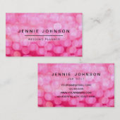 Heißes Rosa-Glitzer Bokeh Geschäfts-Karte Visitenkarte (Vorne/Hinten)