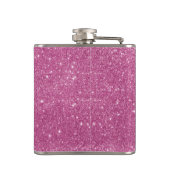 Heißes Rosa-Glitzer-Glitzern Flachmann (Rückseite)