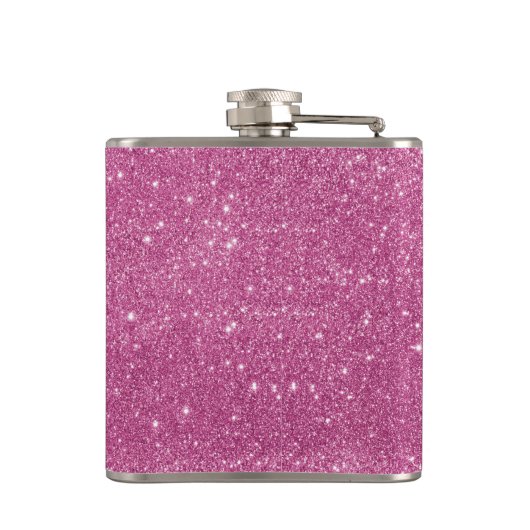 Heißes Rosa-Glitzer-Glitzern Flachmann (Rückseite)