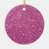 Heißes Rosa-Glitzer-Glitzern Keramik Ornament (Vorne)