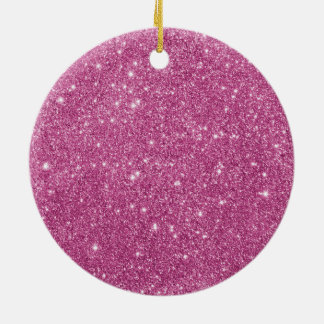 Heißes Rosa-Glitzer-Glitzern Keramik Ornament