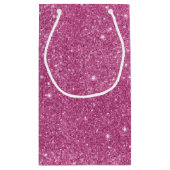 Heißes Rosa-Glitzer-Glitzern Kleine Geschenktüte (Rückseite)