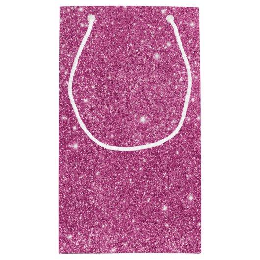 Heißes Rosa-Glitzer-Glitzern Kleine Geschenktüte (Rückseite)
