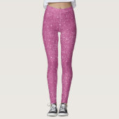 Heißes Rosa-Glitzer-Glitzern Leggings (Vorderseite)