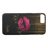 Heißes Rosa-Glitzer-Lippen und Case-Mate iPhone Hülle (Rückseite (Horizontal))