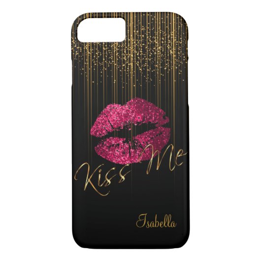 Heißes Rosa-Glitzer-Lippen und Case-Mate iPhone Hülle (Rückseite)