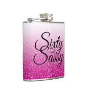 Heißes Rosa-Glitzer Ombre 60 und Sassy 60. Flachmann (Rechts)