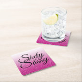 Heißes Rosa-Glitzer Ombre 60 und Sassy 60. Rechteckiger Pappuntersetzer (Vor Ort)