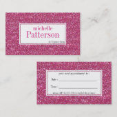 Heißes Rosa-Glitzer-Verabredungs-Geschäfts-Karten Terminkarte (Vorne/Hinten)