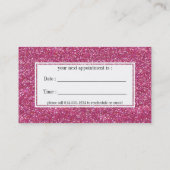 Heißes Rosa-Glitzer-Verabredungs-Geschäfts-Karten Terminkarte (Rückseite)