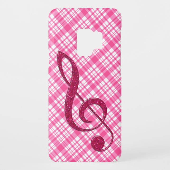 Heißes Rosa-Glitzerdreifacher Clef auf rosa Case-Mate Samsung Galaxy Hülle (Rückseite)