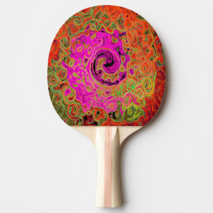 Heißes Rosa Groovy Abstrakter Retro Flüssigkeitswi Tischtennis Schläger