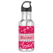 Heißes Rosa-großer Imitat-Glitzer mit Diamanten Trinkflasche (Vorderseite)