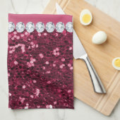 Heißes Rosa-großer Imitat-Glitzer und Diamanten Handtuch (Viertel Falte)