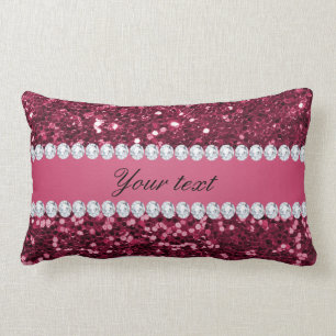 Heißes Rosa-großer Imitat-Glitzer und Diamanten Lendenkissen