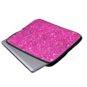 Heißes Rosa-Imitat-Glitzer-glänzendes Muster Girly Laptopschutzhülle (Vorne Knopf)
