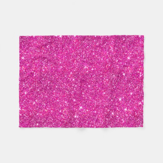 Heißes Rosa-Imitat-Glitzer-Schein-Muster Girly Fleecedecke (Vorderseite (Horizontal))