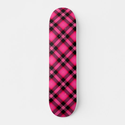 Heißes Rosa kariert, Punk- oder Preppy Skateboard (Vorne)