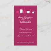 Heißes Rosa-kulinarische Visitenkarte (Rückseite)