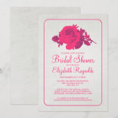 Heißes Rosa-laden rustikales Einladung (Vorne/Hinten)