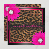 Heißes Rosa-Leopard 16. Geburtstag Einladung (Vorne/Hinten)