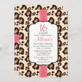 Heißes Rosa-Leopard-Druck-16. Einladung (Vorne/Hinten)