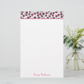 Heißes Rosa-Leopard-Druck-personalisiertes Briefpapier (Stehend Vorderseite)