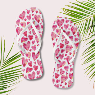 Heißes Rosa Liebesherz-Muster Badesandalen