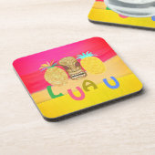 Heißes Rosa Luau Getränkeuntersetzer (Linke Seite)