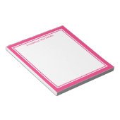 Heißes Rosa Minimalistisches Monogramm Notizblock (angewinkelt)
