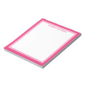 Heißes Rosa Minimalistisches Monogramm Notizblock (Rotiert)