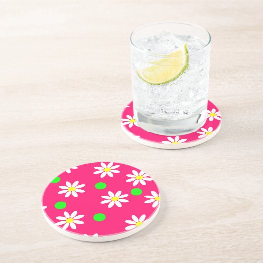 Heißes Rosa mit weißes Untersetzer (Seite)