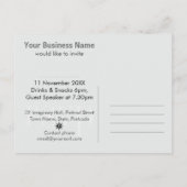 Heißes Rosa-moderne Diva-Büro-Party Einladungspostkarte (Rückseite)