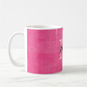 Heißes Rosa-Monogramm-Initialen-rustikale Tasse (Links)