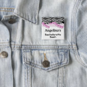 Heißes Rosa-Perlen-und Band-Gast-Gastgeschenk Button (Beispiel)