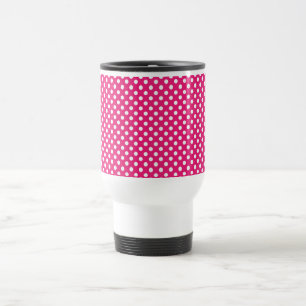 Heißes Rosa-Polka-Punkt-Retro Reise-Tasse Reisebecher