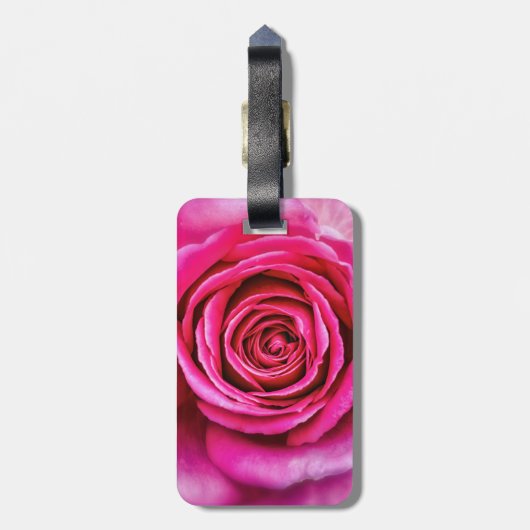 Heißes Rosa-Rose Gepäckanhänger (Rückseite vertikal)