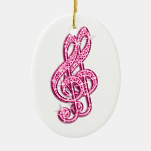 Heißes Rosa-schillernder funkelnd Keramik Ornament