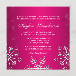 HEISSES ROSA-SCHNEEFLOCKE-16. EINLADUNG