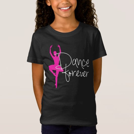 Heißes Rosa-Tänzer-Silhouette-Tanz für immer T-Shirt (Vorderseite)