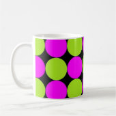 Heißes Rosa u. Limone grüne Polka-Punkte Kaffeetasse (Links)