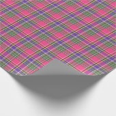 Heißes Rosa und lila Vintages kariertes Geschenkpapier (Ecke)