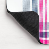 Heißes Rosa-und Marine-Blau-kariertes Muster Mousepad (Ecke)