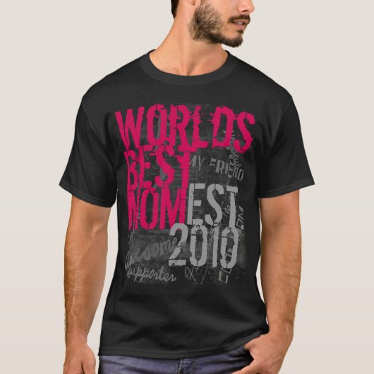 Heißes Rosa-und Schwarz-Weltbester Mama-T - Shirt (Vorderseite)