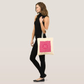 Heißes Rosa Zickzack | Ihr Monogramm Tragetasche (Vorderseite (Model))
